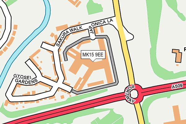 MK15 9EE map - OS OpenMap – Local (Ordnance Survey)