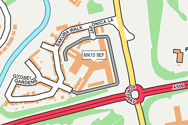 MK15 9EF map - OS OpenMap – Local (Ordnance Survey)