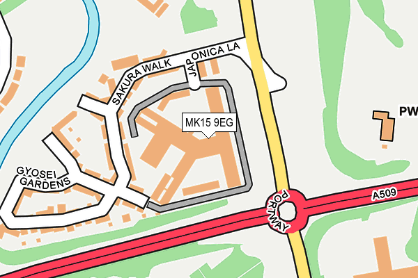 MK15 9EG map - OS OpenMap – Local (Ordnance Survey)