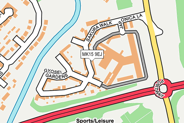 MK15 9EJ map - OS OpenMap – Local (Ordnance Survey)