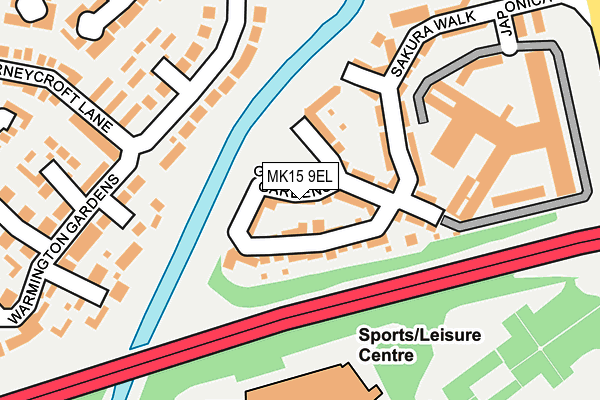 MK15 9EL map - OS OpenMap – Local (Ordnance Survey)