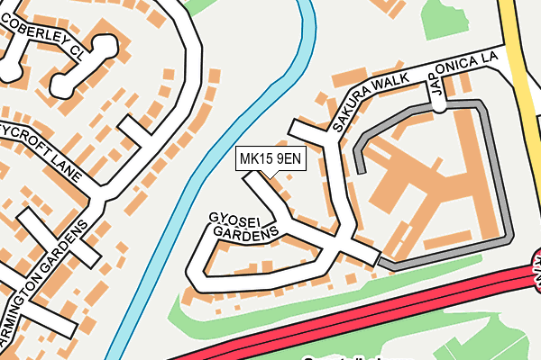 MK15 9EN map - OS OpenMap – Local (Ordnance Survey)