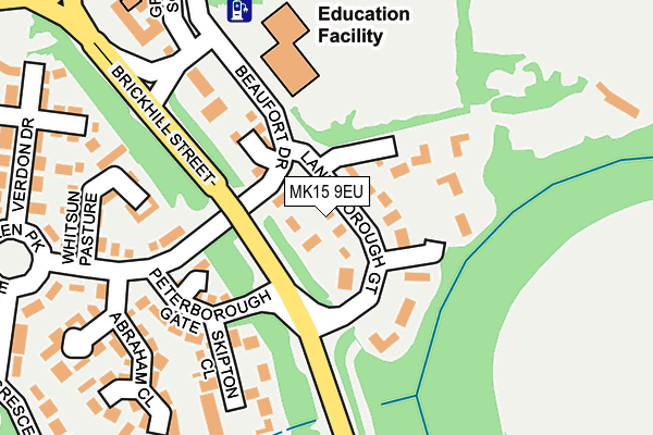 MK15 9EU map - OS OpenMap – Local (Ordnance Survey)