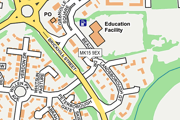 MK15 9EX map - OS OpenMap – Local (Ordnance Survey)