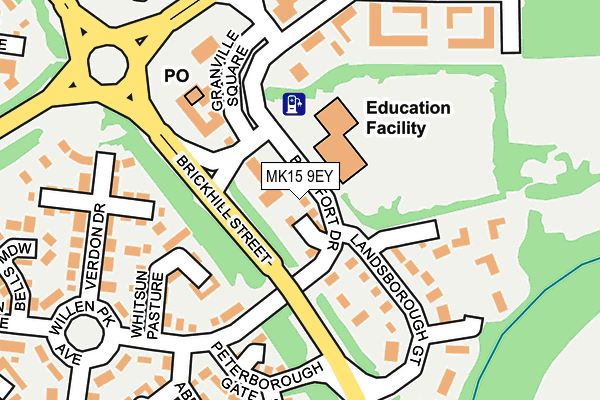 MK15 9EY map - OS OpenMap – Local (Ordnance Survey)