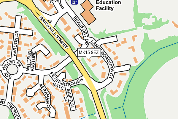 MK15 9EZ map - OS OpenMap – Local (Ordnance Survey)