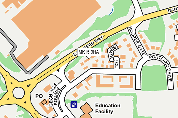 MK15 9HA map - OS OpenMap – Local (Ordnance Survey)