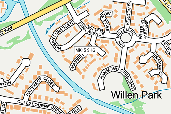 MK15 9HG map - OS OpenMap – Local (Ordnance Survey)