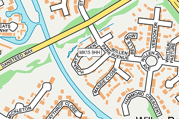 MK15 9HH map - OS OpenMap – Local (Ordnance Survey)