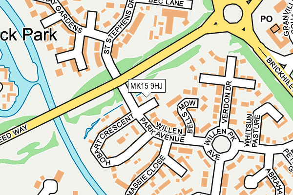 MK15 9HJ map - OS OpenMap – Local (Ordnance Survey)