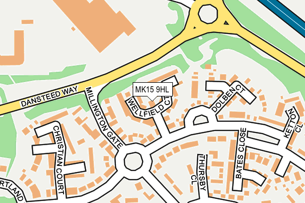 MK15 9HL map - OS OpenMap – Local (Ordnance Survey)