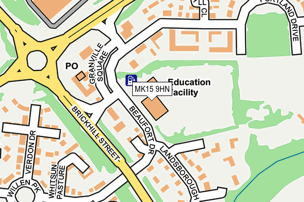 MK15 9HN map - OS OpenMap – Local (Ordnance Survey)