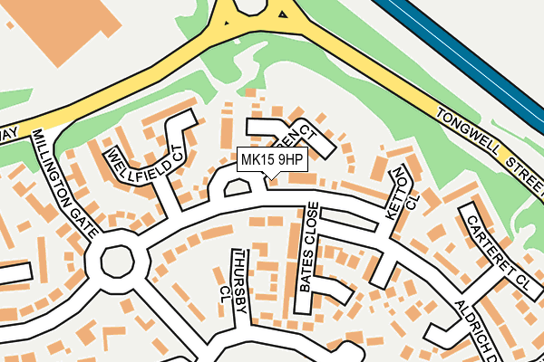 MK15 9HP map - OS OpenMap – Local (Ordnance Survey)