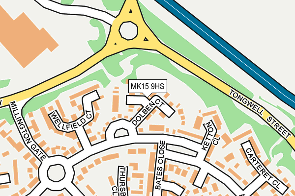 MK15 9HS map - OS OpenMap – Local (Ordnance Survey)