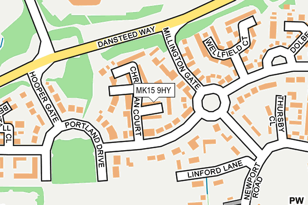 MK15 9HY map - OS OpenMap – Local (Ordnance Survey)