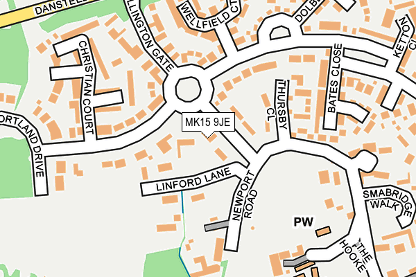 MK15 9JE map - OS OpenMap – Local (Ordnance Survey)