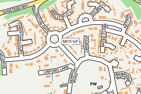 MK15 9JF map - OS OpenMap – Local (Ordnance Survey)