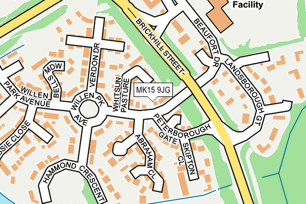 MK15 9JG map - OS OpenMap – Local (Ordnance Survey)