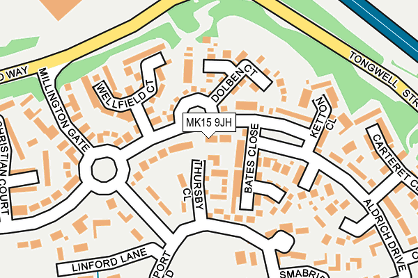 MK15 9JH map - OS OpenMap – Local (Ordnance Survey)