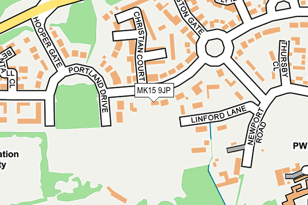 MK15 9JP map - OS OpenMap – Local (Ordnance Survey)