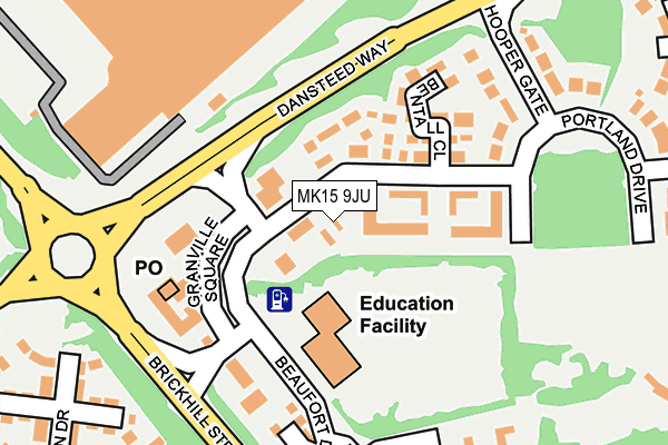 MK15 9JU map - OS OpenMap – Local (Ordnance Survey)