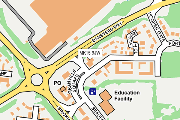 MK15 9JW map - OS OpenMap – Local (Ordnance Survey)