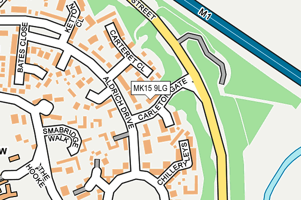 MK15 9LG map - OS OpenMap – Local (Ordnance Survey)