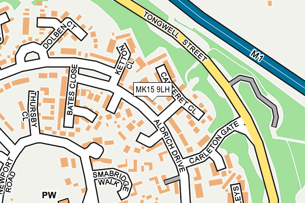 MK15 9LH map - OS OpenMap – Local (Ordnance Survey)