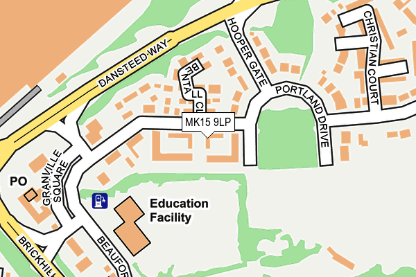 MK15 9LP map - OS OpenMap – Local (Ordnance Survey)