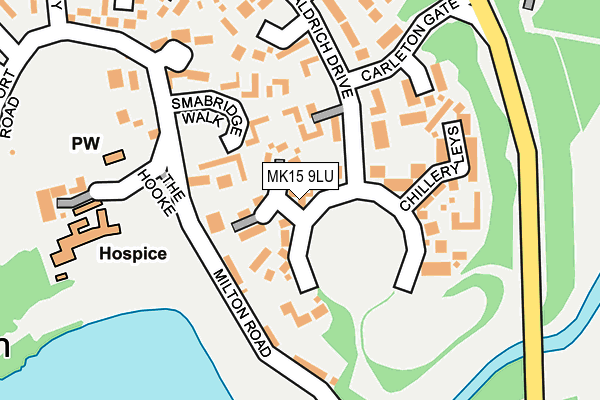 MK15 9LU map - OS OpenMap – Local (Ordnance Survey)