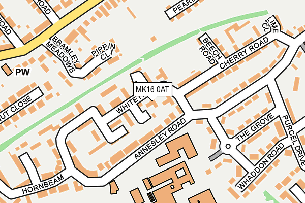 MK16 0AT map - OS OpenMap – Local (Ordnance Survey)