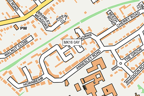 MK16 0AY map - OS OpenMap – Local (Ordnance Survey)