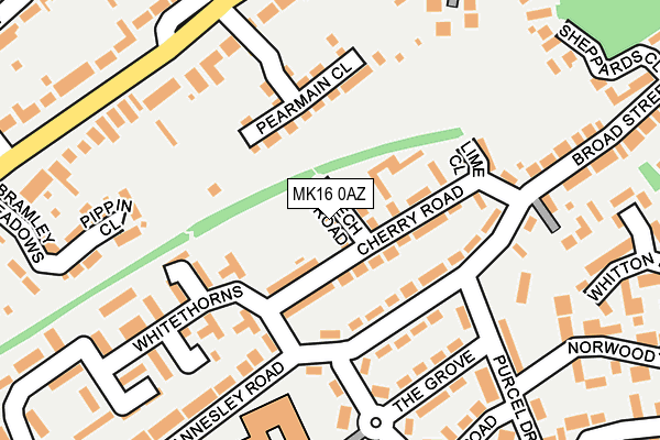 MK16 0AZ map - OS OpenMap – Local (Ordnance Survey)