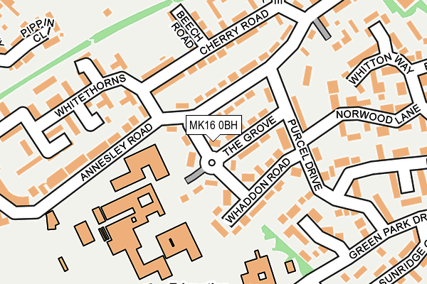 MK16 0BH map - OS OpenMap – Local (Ordnance Survey)