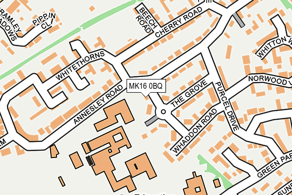 MK16 0BQ map - OS OpenMap – Local (Ordnance Survey)