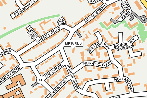 MK16 0BS map - OS OpenMap – Local (Ordnance Survey)
