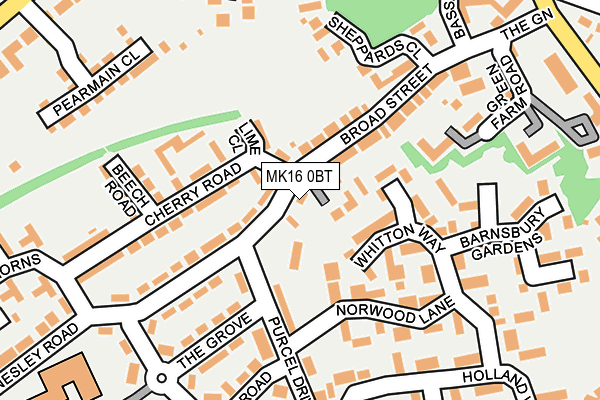 MK16 0BT map - OS OpenMap – Local (Ordnance Survey)