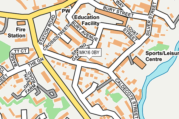 MK16 0BY map - OS OpenMap – Local (Ordnance Survey)