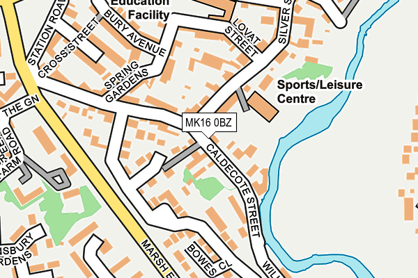 MK16 0BZ map - OS OpenMap – Local (Ordnance Survey)
