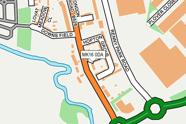 MK16 0DA map - OS OpenMap – Local (Ordnance Survey)
