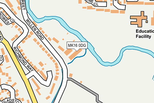 MK16 0DG map - OS OpenMap – Local (Ordnance Survey)