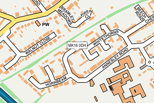 MK16 0DH map - OS OpenMap – Local (Ordnance Survey)