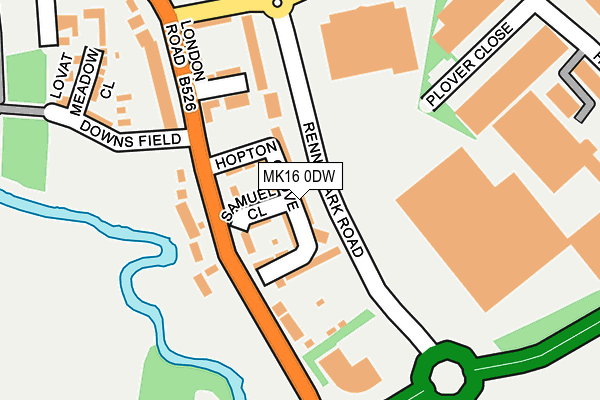 MK16 0DW map - OS OpenMap – Local (Ordnance Survey)