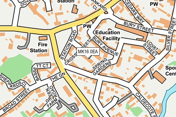 MK16 0EA map - OS OpenMap – Local (Ordnance Survey)