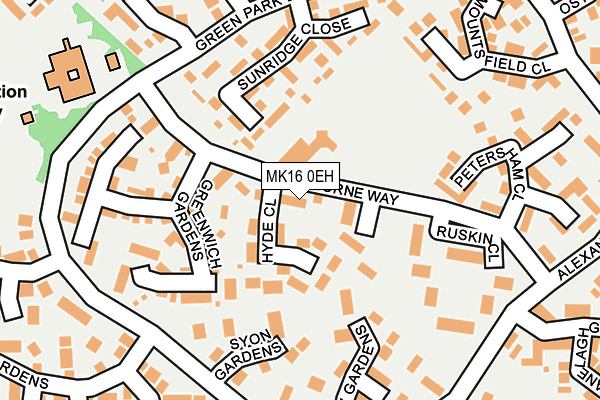 MK16 0EH map - OS OpenMap – Local (Ordnance Survey)