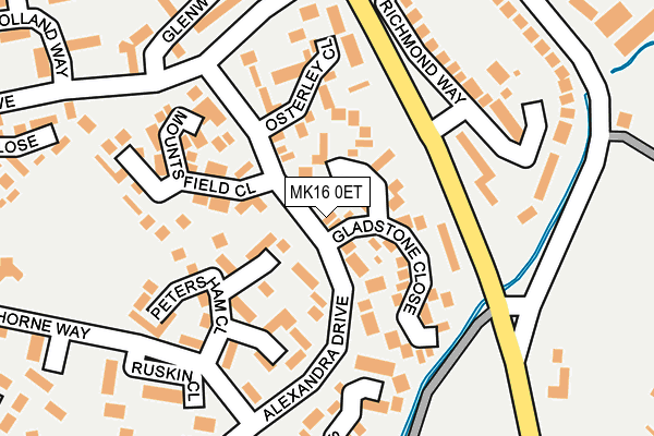 MK16 0ET map - OS OpenMap – Local (Ordnance Survey)