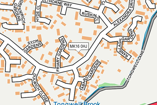 MK16 0HJ map - OS OpenMap – Local (Ordnance Survey)