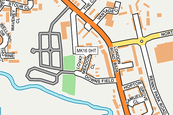 MK16 0HT map - OS OpenMap – Local (Ordnance Survey)