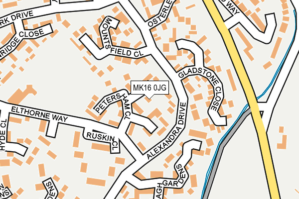 MK16 0JG map - OS OpenMap – Local (Ordnance Survey)