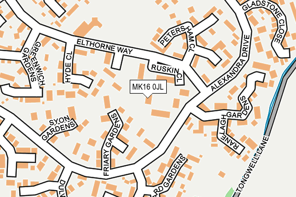 MK16 0JL map - OS OpenMap – Local (Ordnance Survey)
